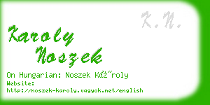 karoly noszek business card